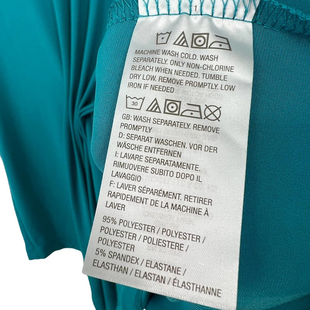 Susan Graver Woman Plus Size 1X Teal Green Stretchy Blouse Shirt Top Business - Picture 4 of 7